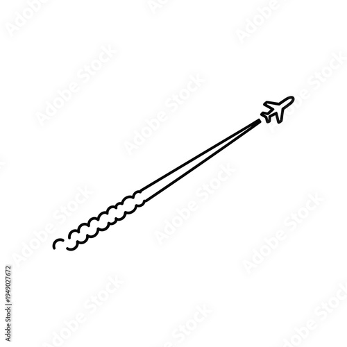 Airplane Trail Silhouette vector illustration