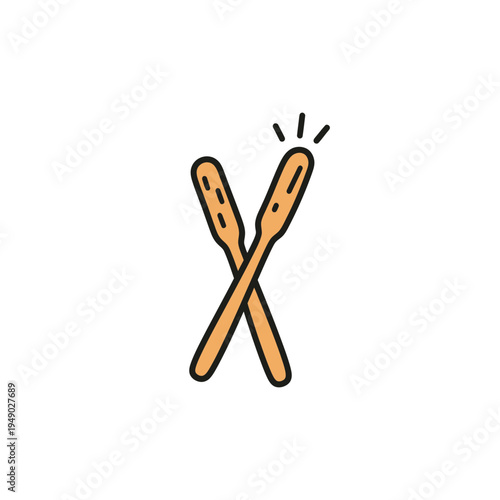Crossed Waxing Sticks with Sparkle Vector vector illustration