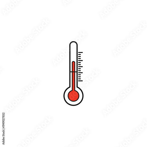 Thermometer Graphic With Red Temperature Reading vector illustration