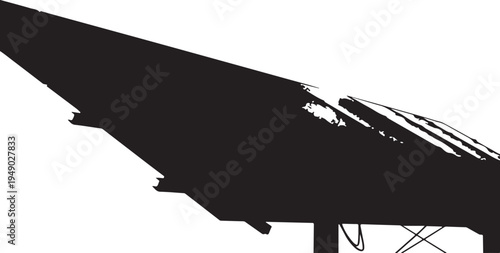 Black silhouette of a skateboard ramp vector