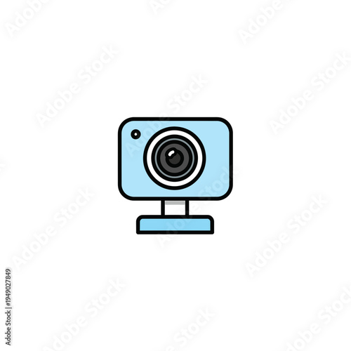 Blue Webcam Icon vector illustration