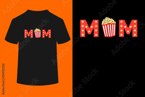 Movie Night Party Mom Movie Themed Birthday Party Matching T-Shirt
