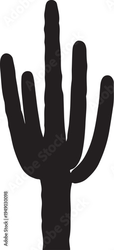 Black silhouette of a cactus vector