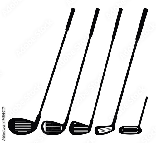 Golf Clubs Vector Illustration