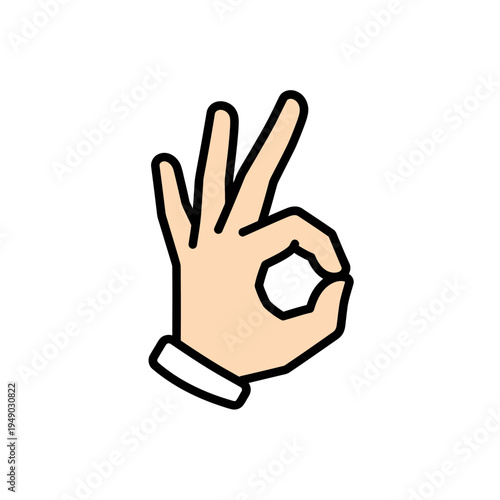Hand Gesture Okay Sign vector Illustration