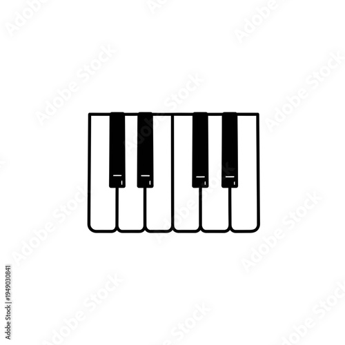 Piano Keys Minimalist Icon vector Illustration