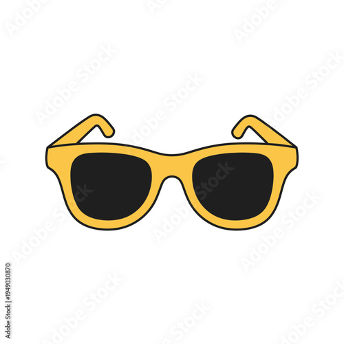 Yellow Framed Sunglasses Isolated on White Background vector Illustration
