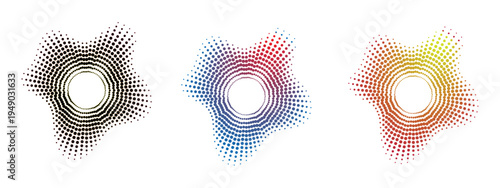 Abstract Radial Sound Wave Halftone Audio Spectrum Music Visualization
