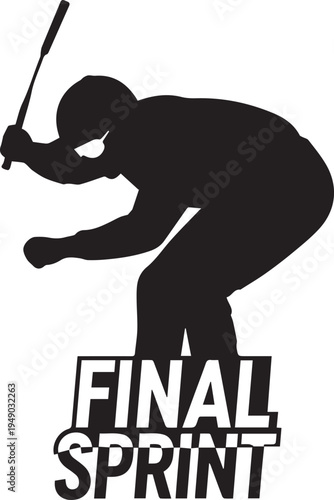 Final sprint horse jockey silhouette vector illustration intense race final moment