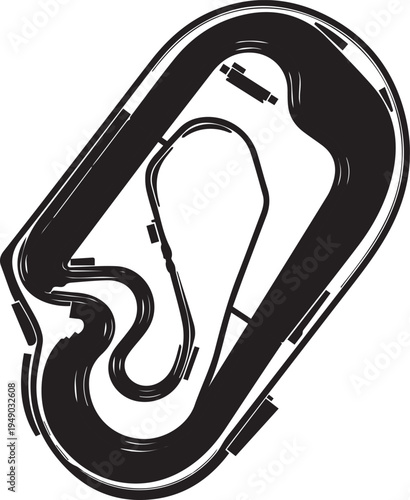 Top view race track outline vector silhouette illustration line art for sport design