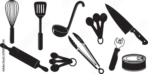set of kitchen utensils