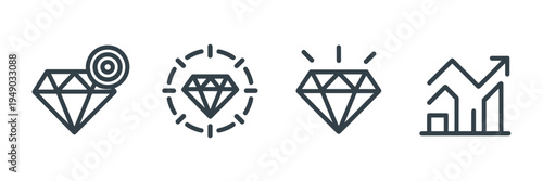 Productivity and goal achievement icon set – Perfect for time management tools, success branding, or focus-related media.