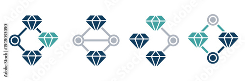 Professional partnership and network icons – Great for B2B branding, team collaboration, or business connection concepts.