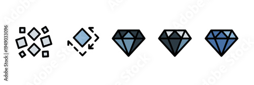 Professional innovation process icon set – Suitable for business transformation, organizational change, or logical workflow.