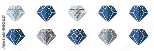 Neural network and AI grid icons – Suitable for technology branding, data visualization, or machine learning tools.