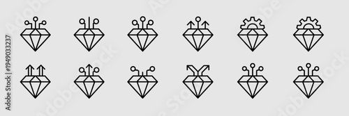 Digital transformation concept icons – Ideal for innovation growth, business modernization, or technology strategy.