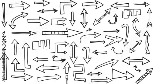 Collection of various arrows pointing in different directions