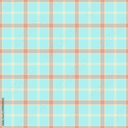 Satin tartan texture check, underwear plaid textile vector. Copy space seamless background fabric pattern in pale turquoise and light colors.