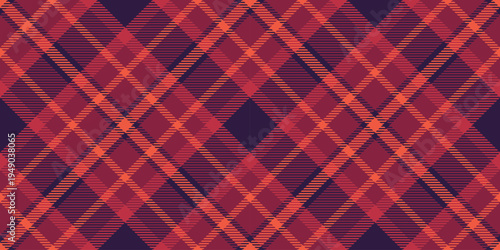 Graphical textile plaid check, tile texture background pattern. Content seamless fabric vector tartan in red and dark colors.