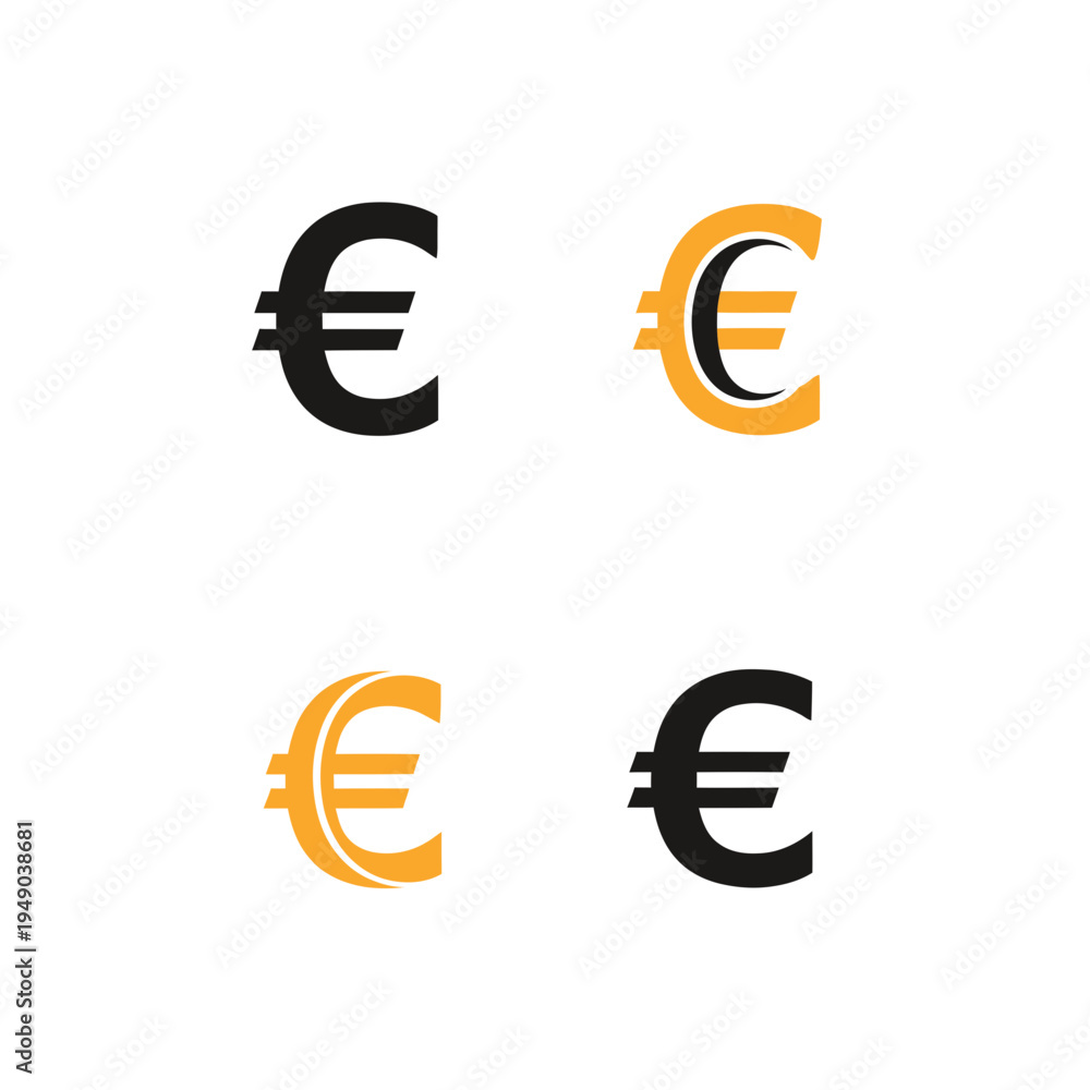 Obraz premium Euro Symbol Variations vector illustration