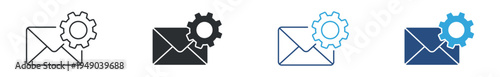 Email settings icon set. Mail configuration concept. Vector illustration.