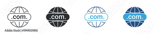 Domain name icon set. Website address concept. Vector illustration.