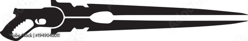 Sci-fi gun sword vector illustration silhouette for futuristic design
