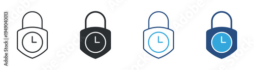 Time security icon set. Account protection concept. Vector illustration.