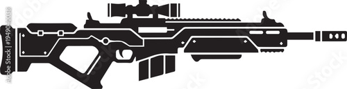 Sniper rifle vector illustration silhouette for tactical design