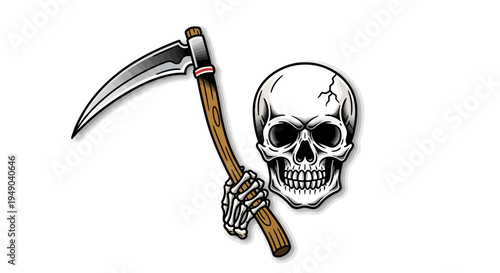 Skull and Scythe, Symbol of Death and Danger