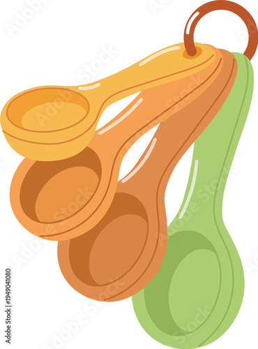 Set of colorful measuring spoon, Cooking tools illustration