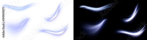 Bild auf Leinwand PNG image of Collection of smooth glowing blue light trails and abstract energy