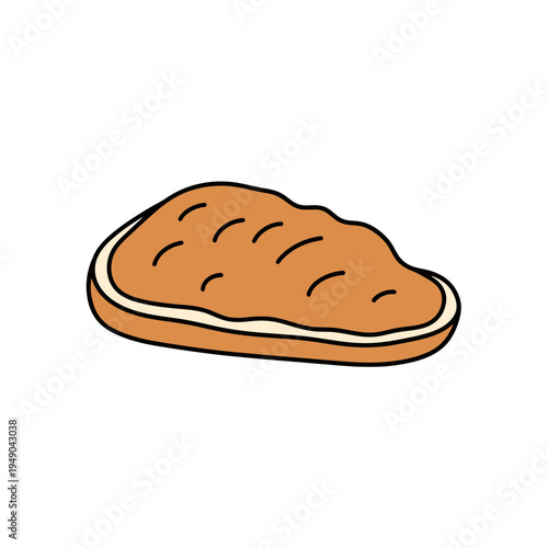 Simple Hand-Drawn Peanut Butter Toast vector illustration
