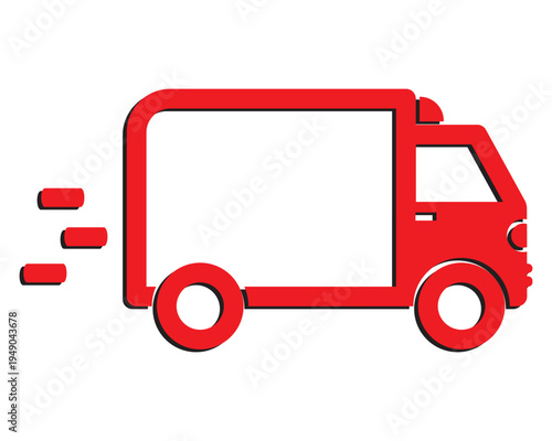Delivery car icon isolated on white background. Fast delivery icon. Clean symbols representing courier transport, food delivery service, shipping logistics and online orders.