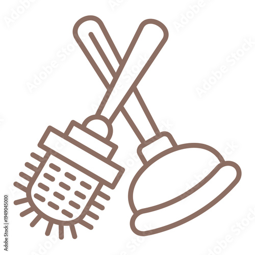 Toilet sweeping Icon