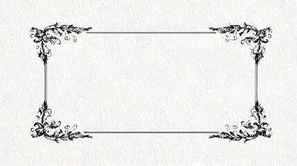 Minimalist elegant border frame, sleek thin line art, hand drawn sketch style, luxury stationery design, delicate corners, balanced symmetry.