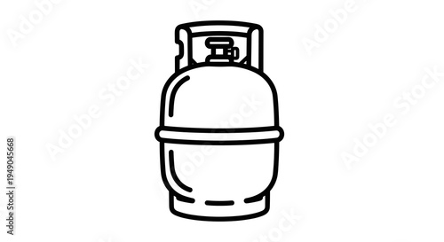 LPG Gas Cylinder Illustration: Portable Propane Tank Delivery, Camping Equipment, Home Heating, Industrial Energy Source, Fuel Storage, Cooking Gas, Emergency Supply, Outdoor Recreation