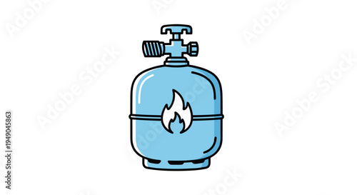 Isolated Propane Tank Vector Illustration Igniting Combustion for Camping and Outdoor Cooking Needs Igniting Possibilities in Energy and Heating Depicting Industry and Fuel Resources with Modern Graph