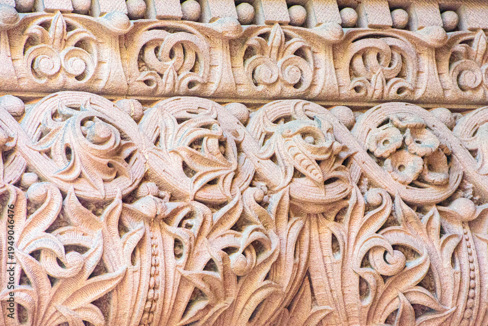 Naklejka premium Architectural detail of the Old City Hall building, a heritage colonial landmark in Toronto, Canada