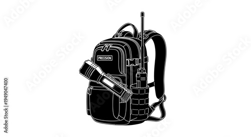 Police Backpack with Flashlight and Radio - Emergency Preparedness Gear