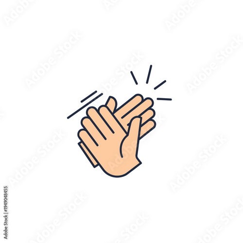 Clapping Hands Icon Approval Celebration Applause vector illustration