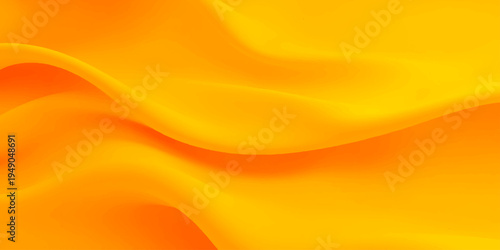 Abstract orange and yellow background illustration featuring smooth golden waves and a bright silk texture design with a gradient flow of light and motion