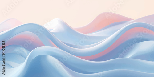 Abstract blue wave vector design featuring fluid light curves and a wavy motion pattern for a modern flowing background illustration template