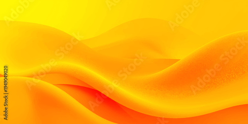 Abstract yellow background with orange silk wave textures and gold gradient curves creates a soft motion design vector illustration