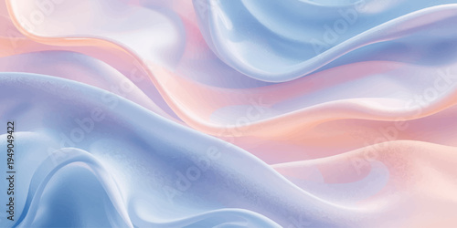 A soft blue silk background featuring flowing waves of liquid satin texture creates a smooth abstract design with elegant curves and light motion for a premium textile wallpaper backdrop