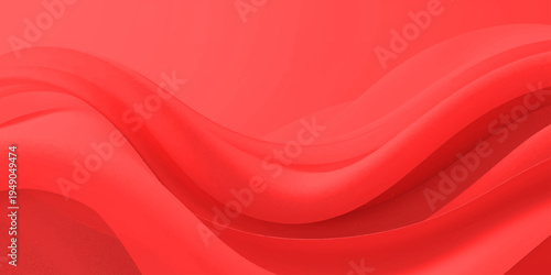 Abstract red silk and satin background featuring a smooth flowing wave pattern of soft wavy fabric texture for a luxury textile cloth backdrop design