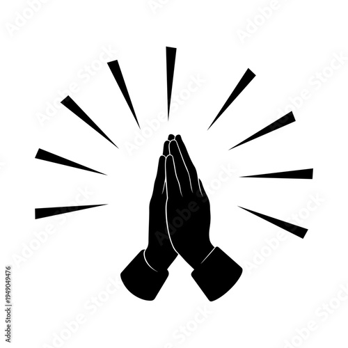 Silhouette of praying hands