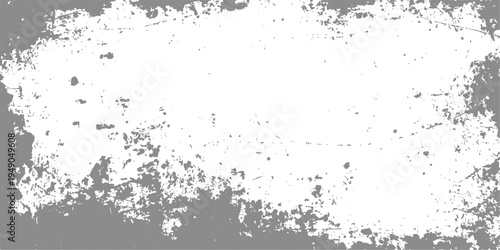 Vintage black ink splat abstract grunge background with a dirty paint splatter texture and a decorative vector border frame illustration