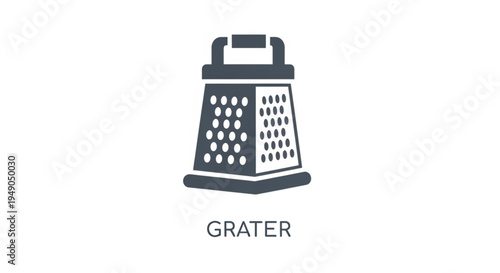 Minimalist Box Grater Icon for Kitchen Utensil and Food Preparation Design