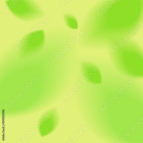 Summer, spring background with blurred leaves on a light green background. 